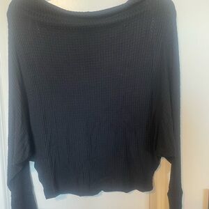 Lulus Black Off-Shoulder long sleeve top.